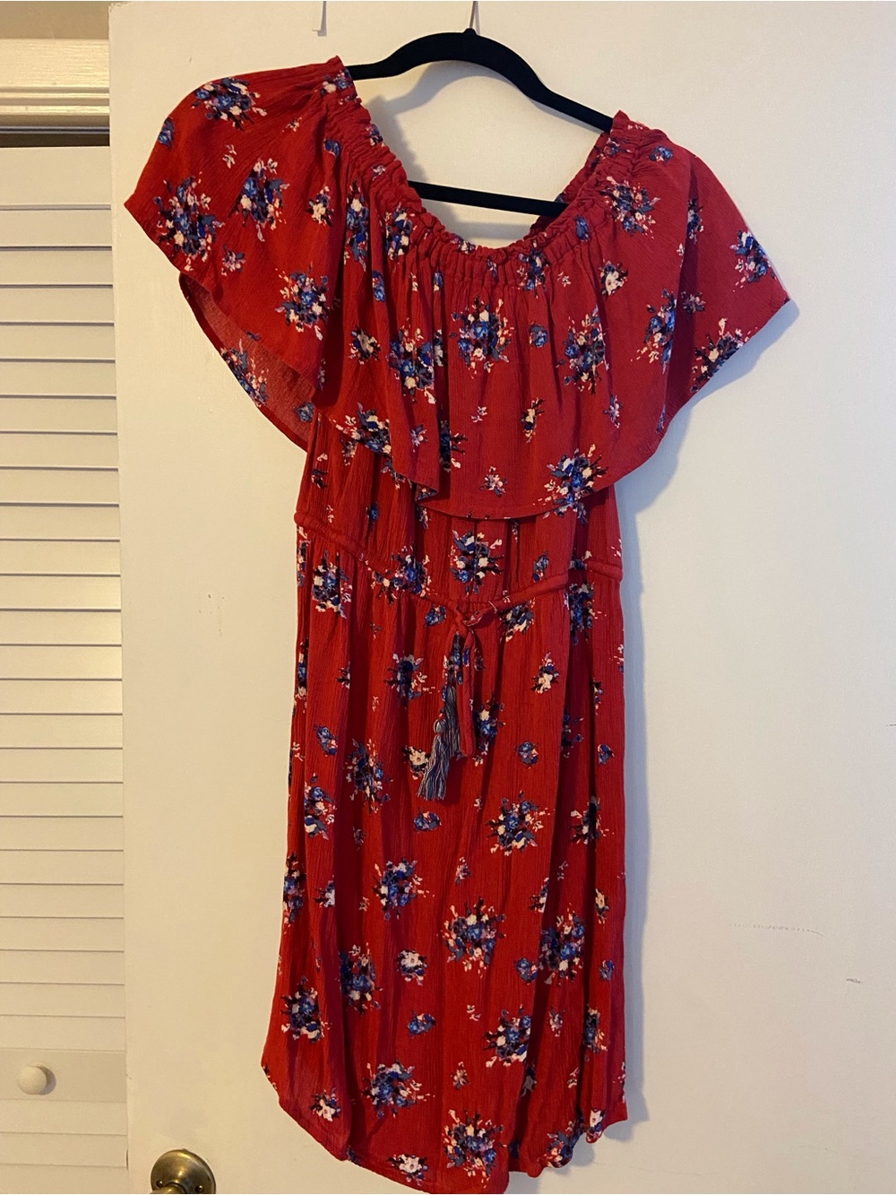 Knox Rose Red Floral Mini Dress with Blue & White Accents